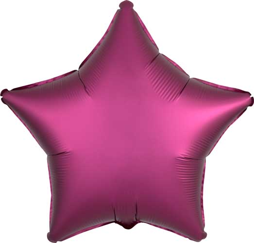 19 inch Pomegranate Satin Star Foil Balloons