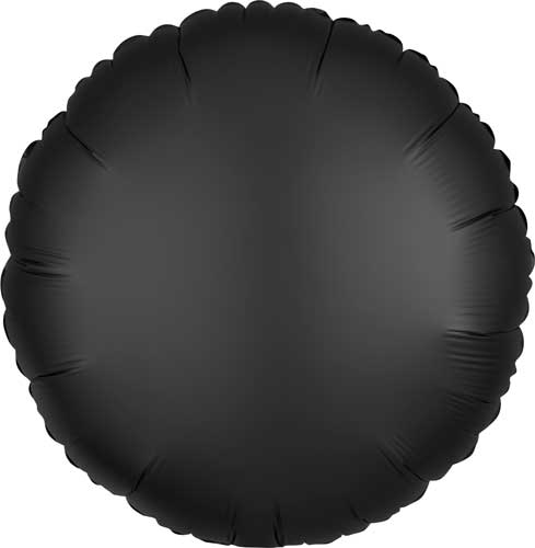 17 Inch Onyx Satin Round Foil Balloons
