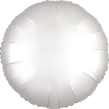 17 Inch White Satin Round Foil Balloons