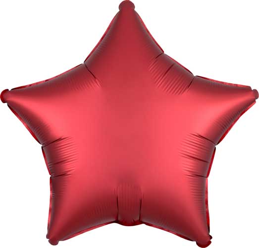 19 inch Sangria Satin Star Foil Balloons