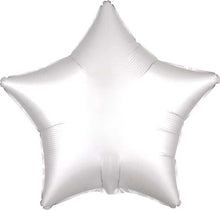 19 inch White Satin Star Foil Balloons