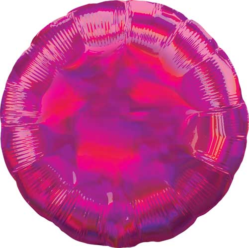 17 inch Magenta Iridescent Round Foil Balloons
