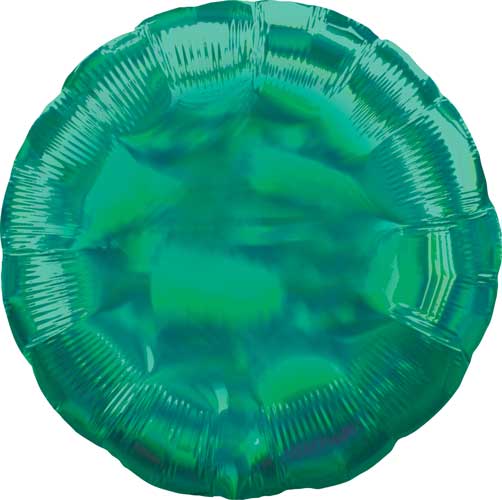 17 inch Green Iridescent Round Foil Balloons