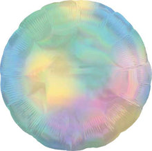 17 inch Pastel Rainbow Iridescent Round Foil Balloons