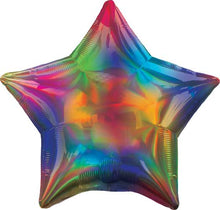 19 inch Rainbow Iridescent Star Foil Balloons