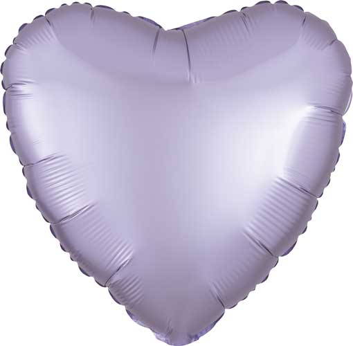 Lilac Pastel Satin Heart Foil Balloons