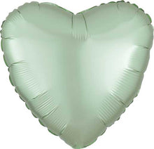 Mint Satin Heart Foil Balloons