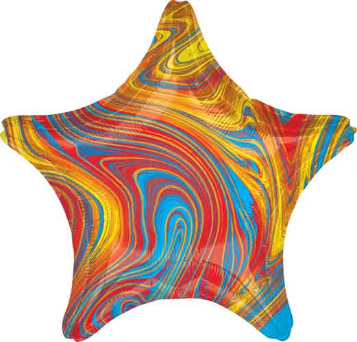 19 inch Marblez Colorful Star Foil Balloons