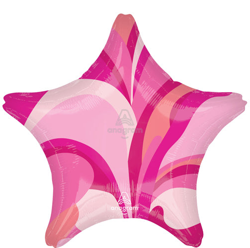 17 Inch Pink Macro Marble Star