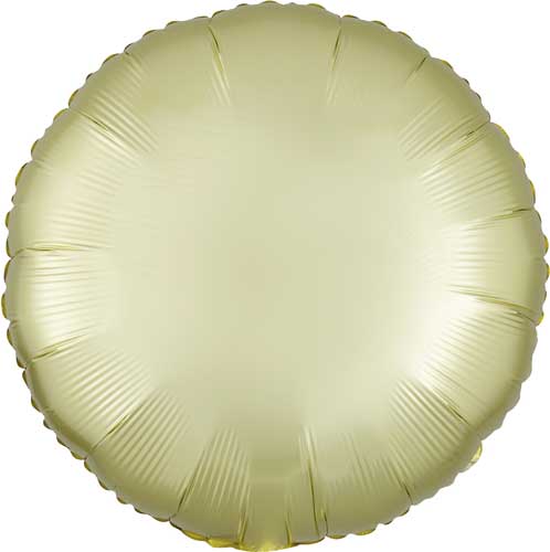 17 Inch Yellow Pastel Satin Round Foil Balloons