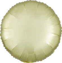 17 Inch Yellow Pastel Satin Round Foil Balloons