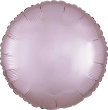 17 Inch Pink Pastel Satin Round Foil Balloons