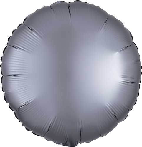 17 Inch Graphite Satin Round Foil Balloons