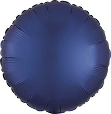 17 Inch Navy Satin Round Foil Balloons