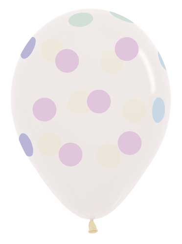 Pastel Polka Dots On Clear Latex