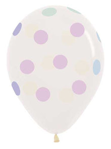 Pastel Polka Dots On Clear Latex