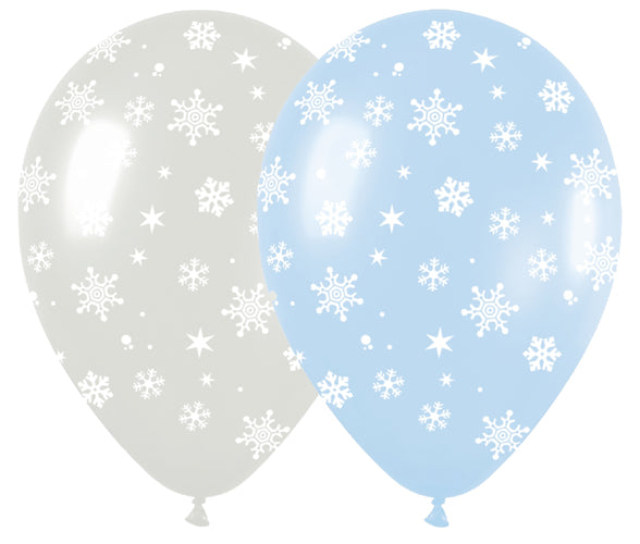 11 Snowflakes Around Balloons