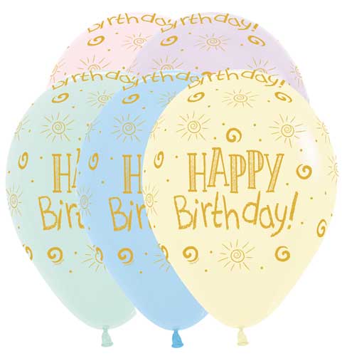 Birthday Pastel Matte Balloon Assortment
