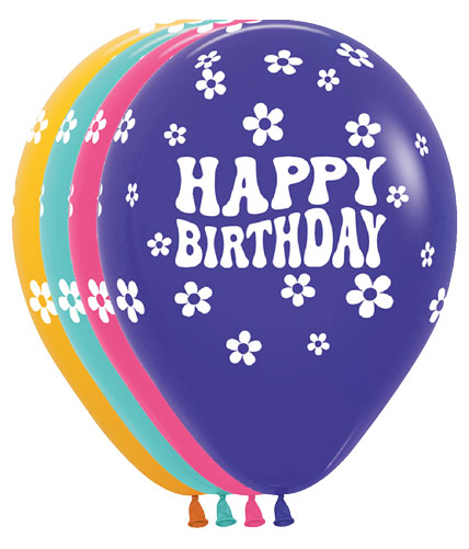 11 inch Happy Birthday Groovy Daisies Assortment