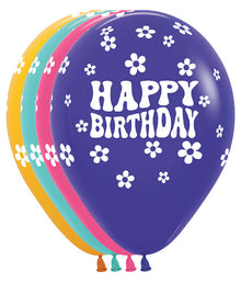 11 inch Happy Birthday Groovy Daisies Assortment