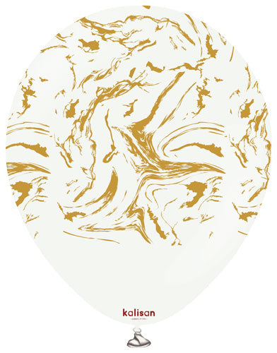 11" Kalisan Space Nebula White Latex With Gold Ink