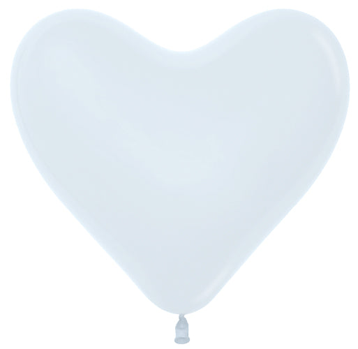 6" Fashion White Hearts