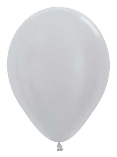 Metallic Silver Latex Balloons
