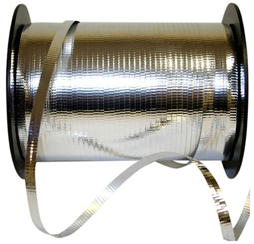 3/16 Reliant Silver Crimped Metallic Curling Ribbon