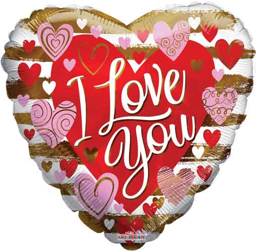 I Love You Contemporary Hearts Balloons