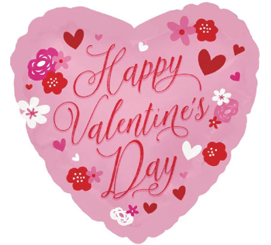 HVD Pink With Flowers Foil Balloons