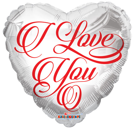 I Love You White Foil Balloon