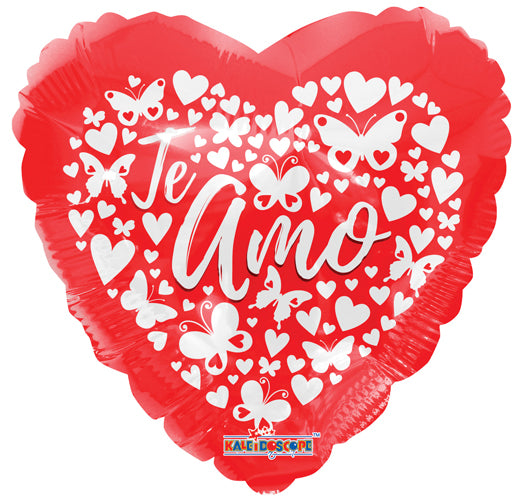 Te Amo Paper Hearts Foil Balloons