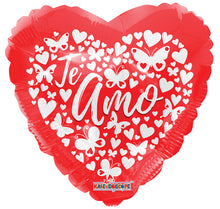 Te Amo Paper Hearts Foil Balloons
