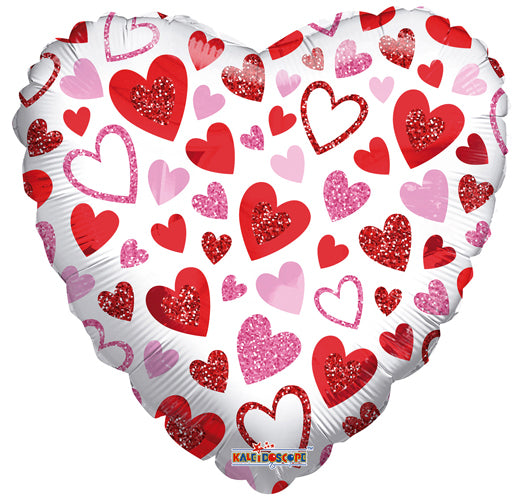 Glitter Hearts Foil Balloon