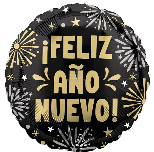 Feliz Ano Nuevo Fireworks Foil Balloons