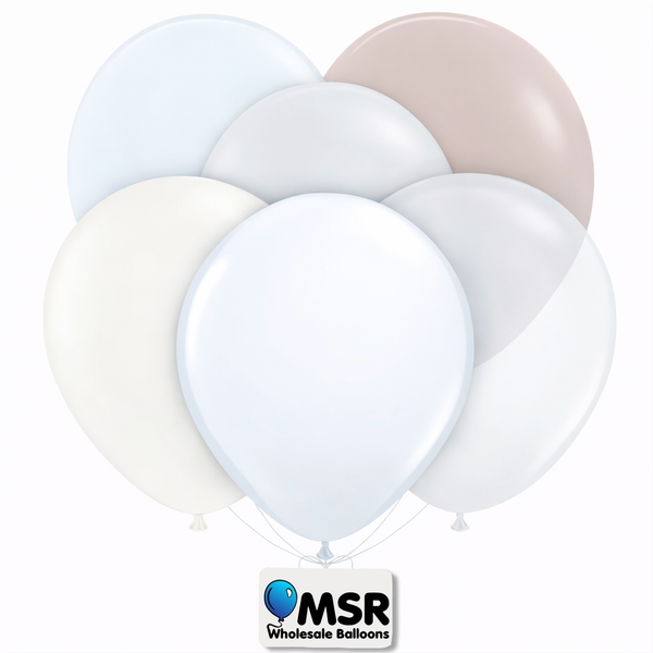White & Clear Latex Balloons